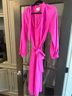 Forte_Forte Italy - Hot Pink dress with Tie - Women - size II - 100% silk
